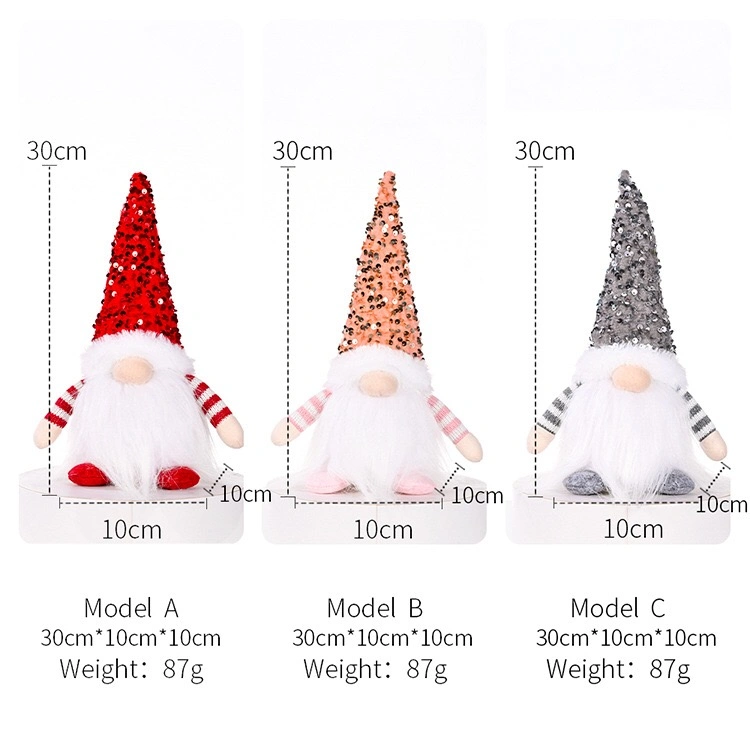 Xmas Gnome Supplies Plush Ornaments Christmas Decoration with LED Light