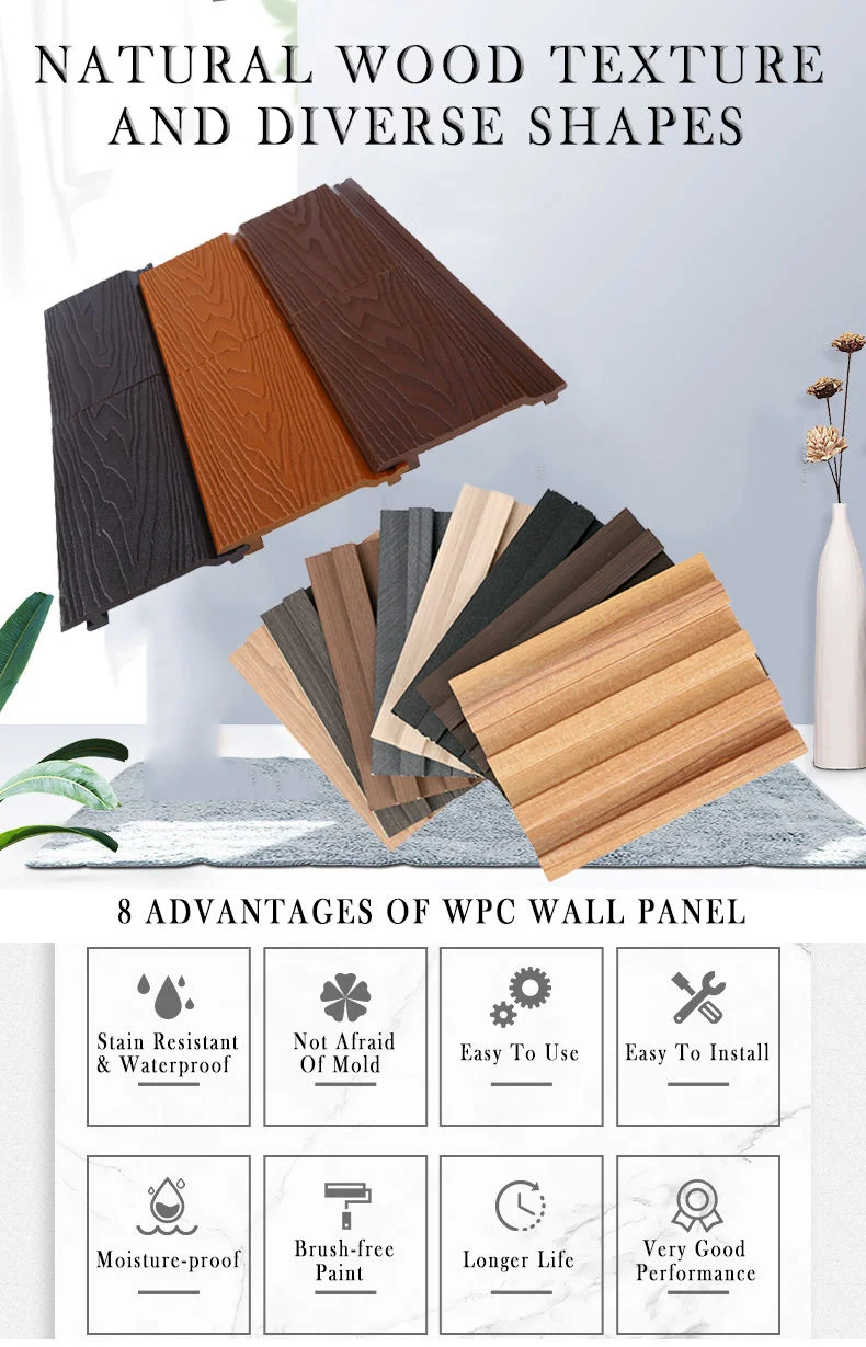 WPC Ceilings WPC Wall Cladding Panels Decorative Wood Plastic Composite Wall Board Size 19.5*10cm Indoors Suspended Ceilings Wall Decoration