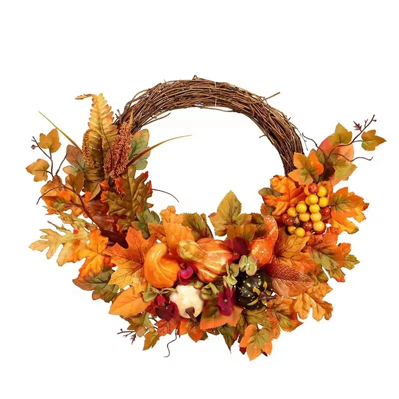 How Selling Harvest Halloween Yellow Maple Leaves Autumn Wreath