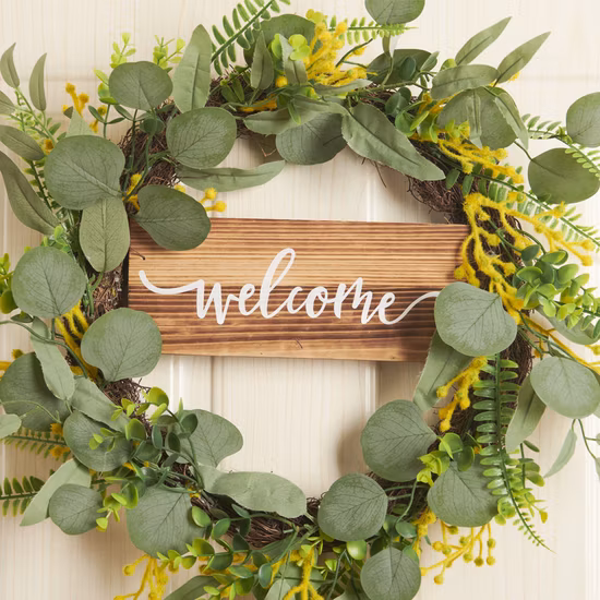 핑크 베리 포도나무 잔가지 부활절 토끼 토끼 인공 봄 꽃 화환